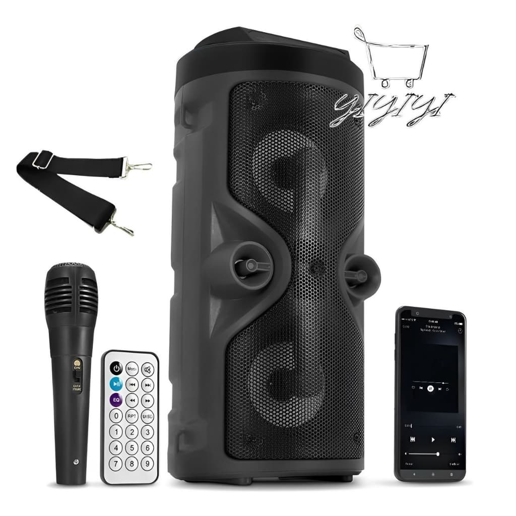 Caixa De Som Portátil Bluetooth Rádio Fm Usb Sd Controle Remoto Microfone Torre | Shopee Brasil