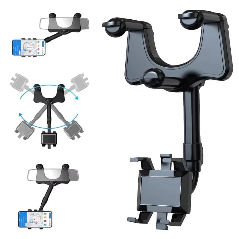 Suporte para Celular Smartphone com Apoio no Retrovisor Extensível Giro 360º | Shopee Brasil