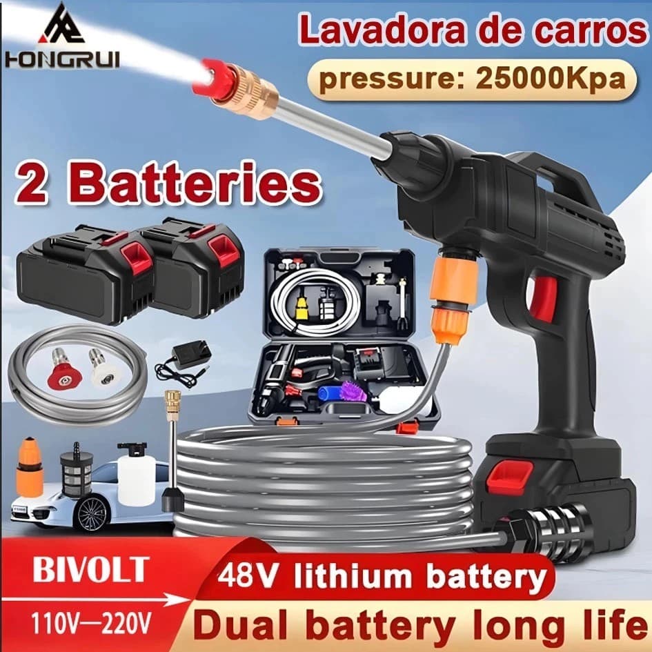 Lavadora de Alta Pressão Portátil Recarregável Para Carros E Jardins Linha Premium Pistola Lava Jato Profissional | Shopee Brasil