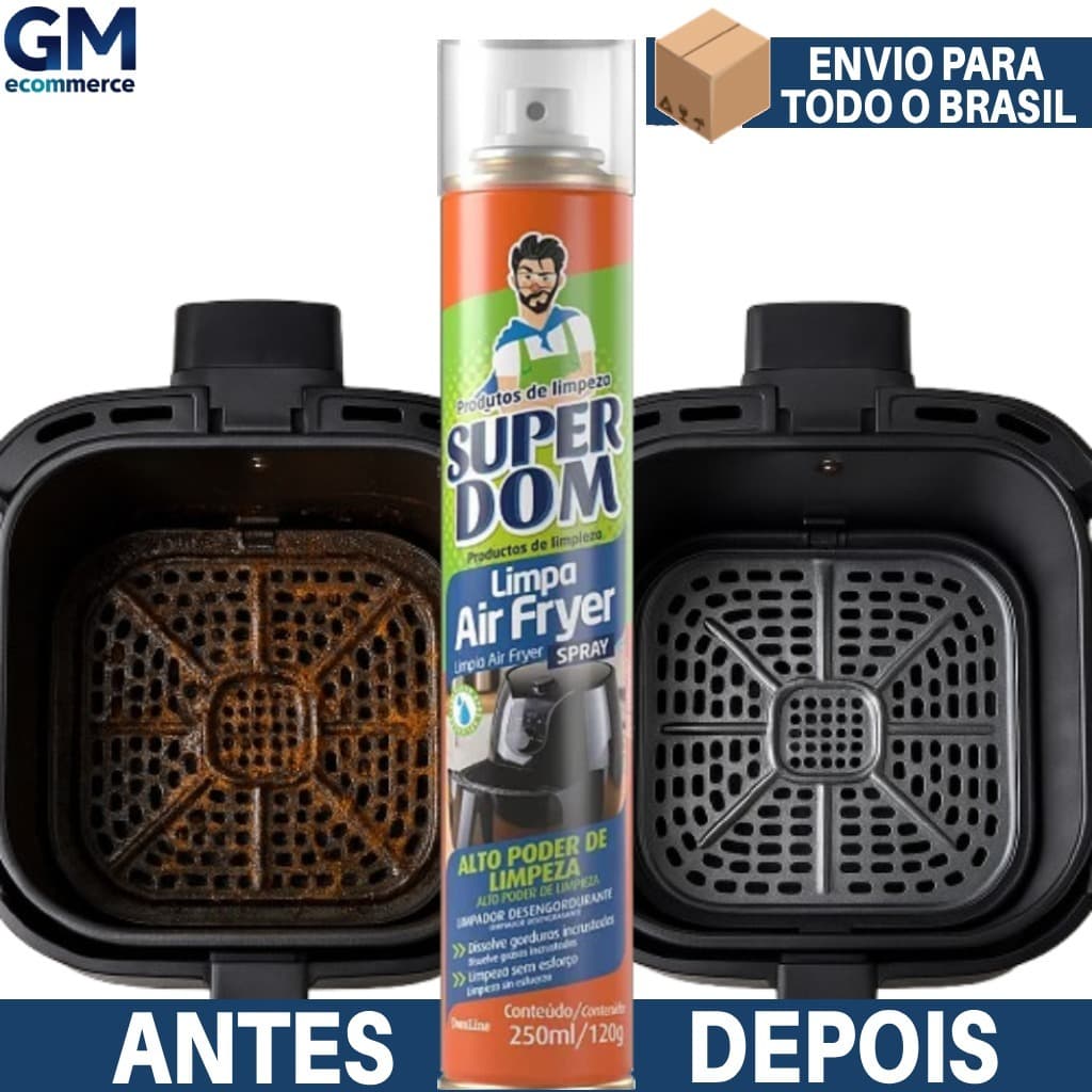 Limpa Air Fryer Spray 250ml Super Dom – Remove Gordura Pesada, Limpeza Rápida e Fácil Uso | Shopee Brasil