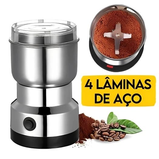 Moedor De Café 110v ou 220v  Elétrico Grãos Aço Inox 4 Lâminas Pronta Entrega | Shopee Brasil