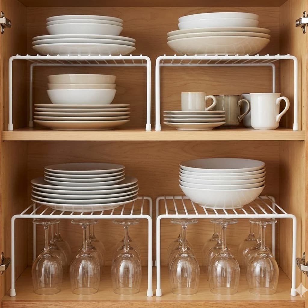 Kit Organizadores de Armario Aramado Cozinha Prateleira Pratos Copos Armário | Shopee Brasil