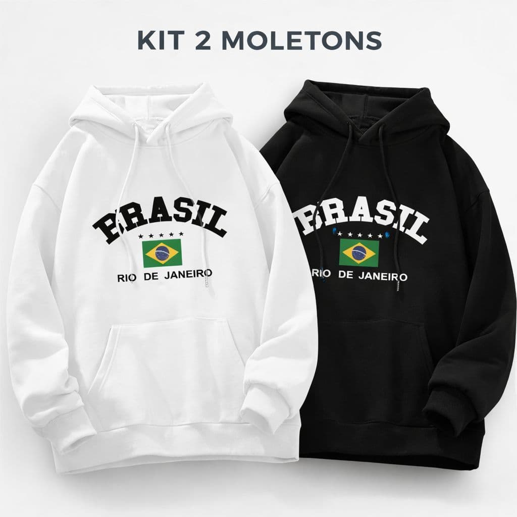 Kit Moletom Brasil Unissex Casaco Flanelado Algodão Premium | Shopee Brasil