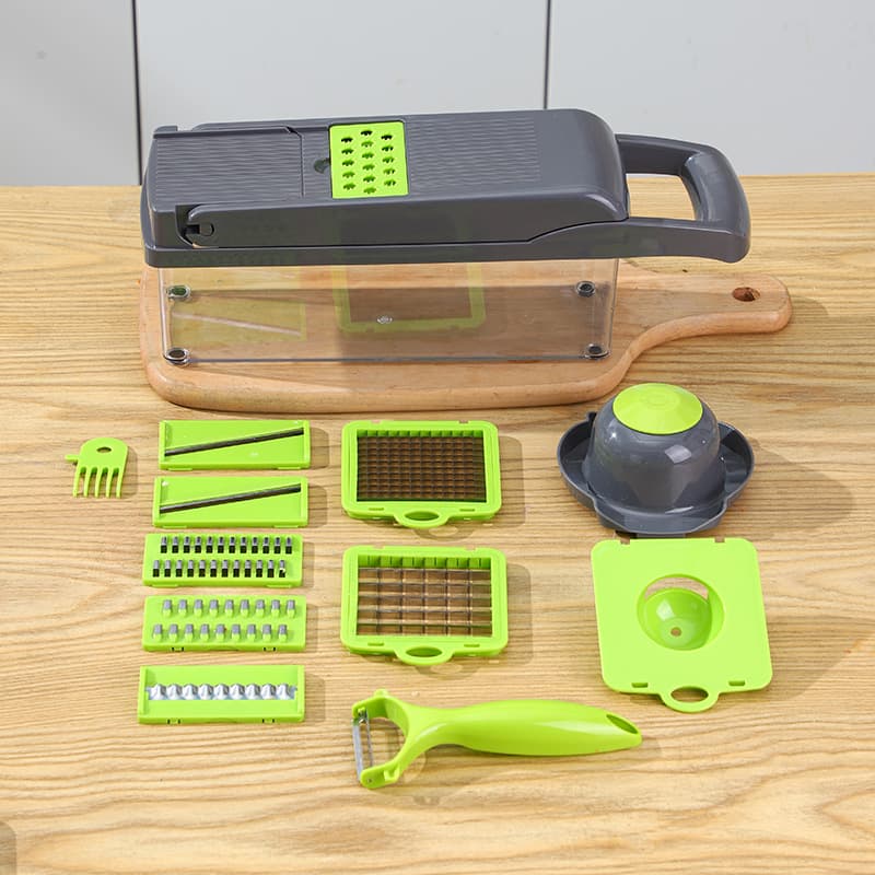 Fatiador de cozinha multifuncional profissional em aço inoxidável 16 em 1 fatiador de vegetais/frutas/legumes | Shopee Brasil