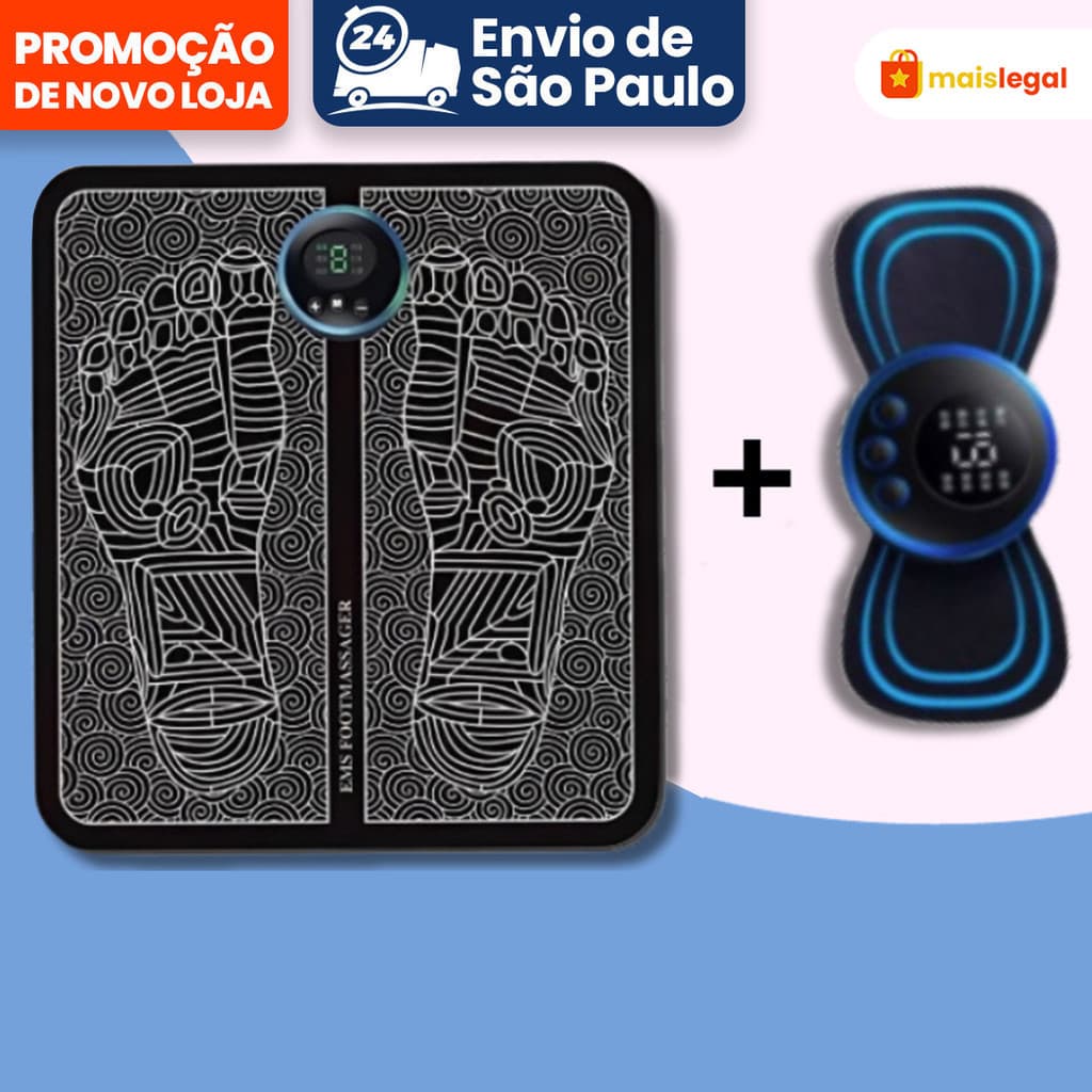 Kit Tapete E Mini Massageador Elétrico Dor Pés E Musculares kit 1,2 Conjunto de massagem | Shopee Brasil