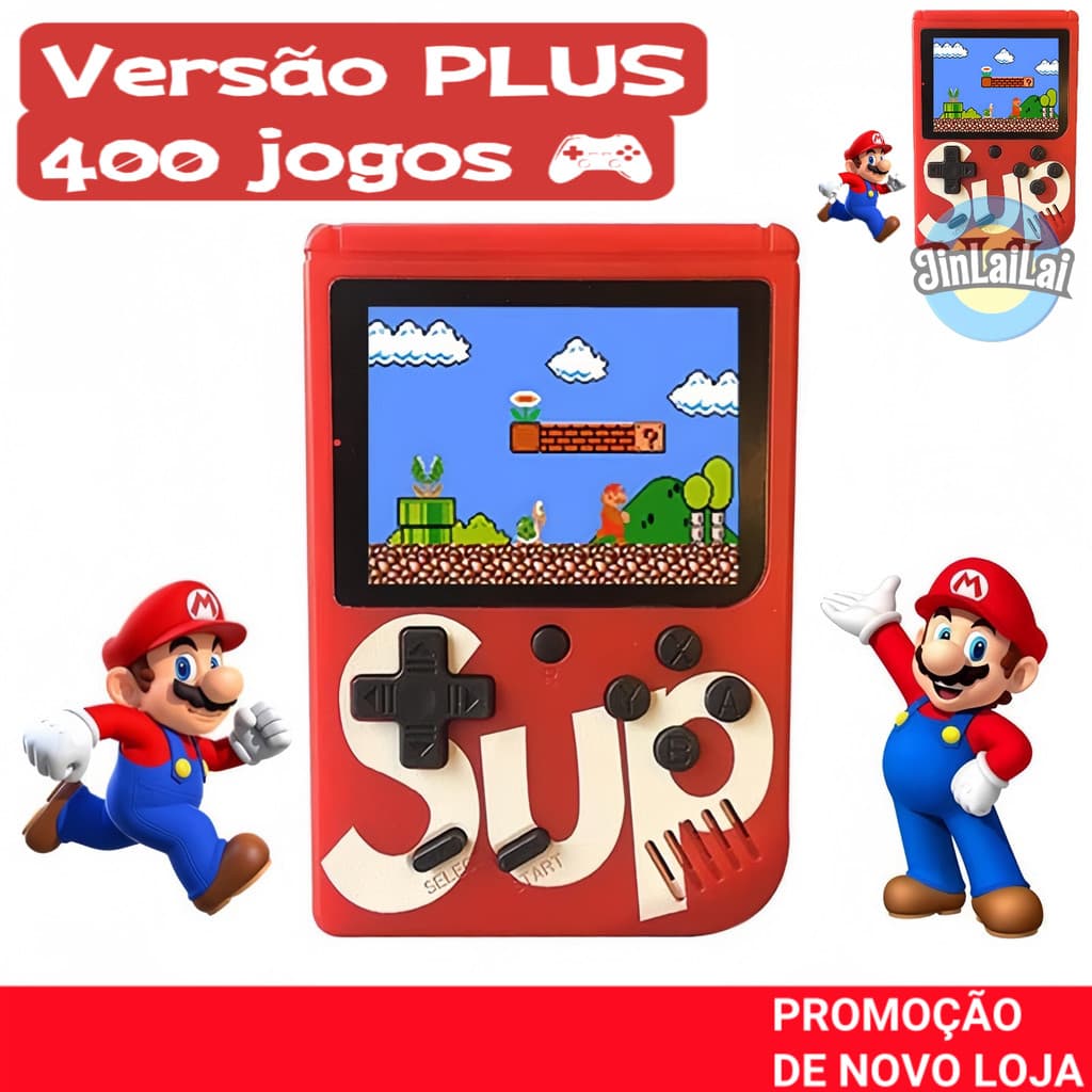Joguinho Mini Sup Game Retro 400 jogos Nintendo Vídeo Portátil Playstation infantil Presente | Shopee Brasil