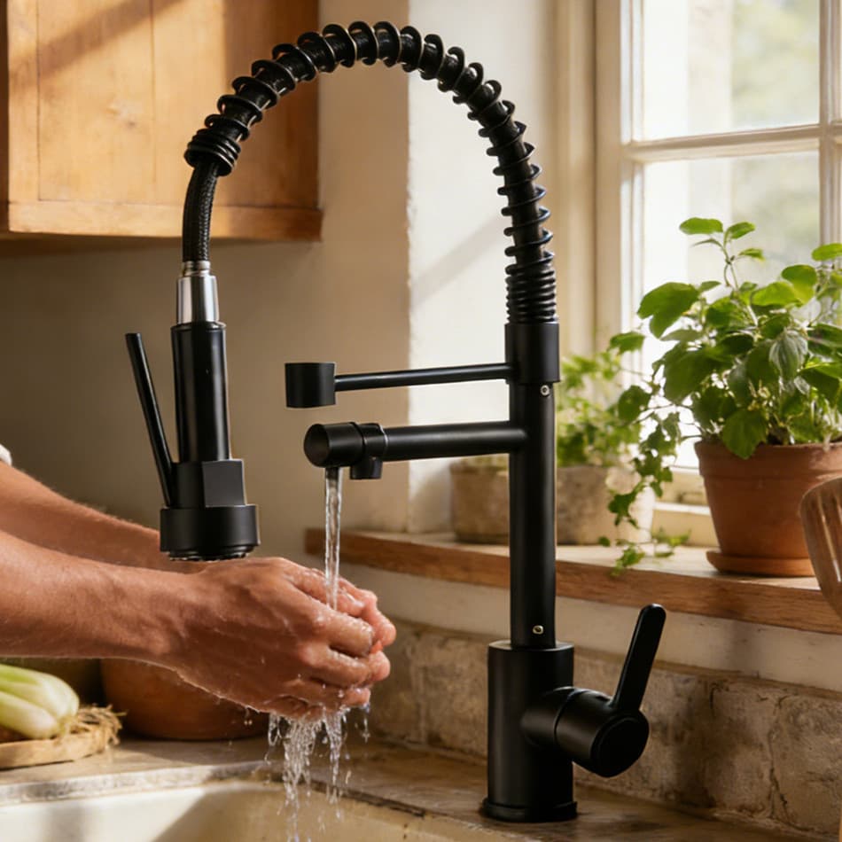 Torneira De Cozinha Gourmet Alça Única Com Extensor De Spray Tubo De Água Flexível Superior Prateado Para Ajuste | Shopee Brasil