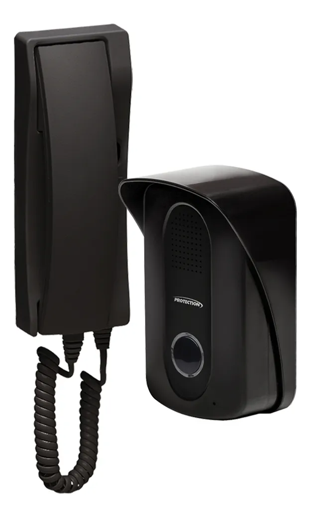 Porteiro Eletrônico Interfone Residencial Protection Pt-270 Cor Preto/preto