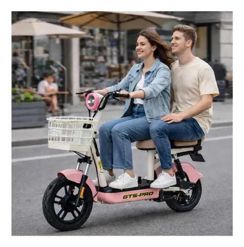 Bicicleta Elétrica 500w Branco/rosa Não Precisa Cnh