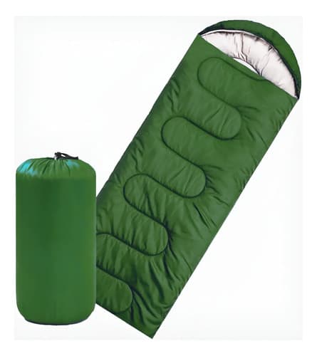 Saco de Dormir Impermeável Verde Idea Camping Colchonete 200x75cm