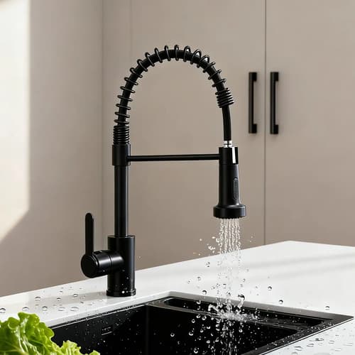 Torneira Aço Inoxidável Hongyu Luxo Flexível Preto Fosco