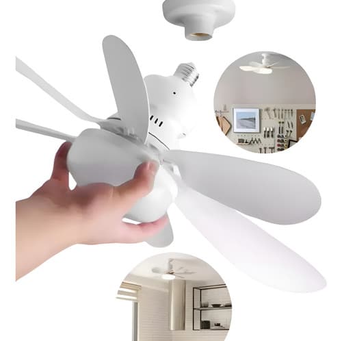 Ventilador Teto E27 Lâmpada Led Silencioso 45 80w 45 Cm 80w