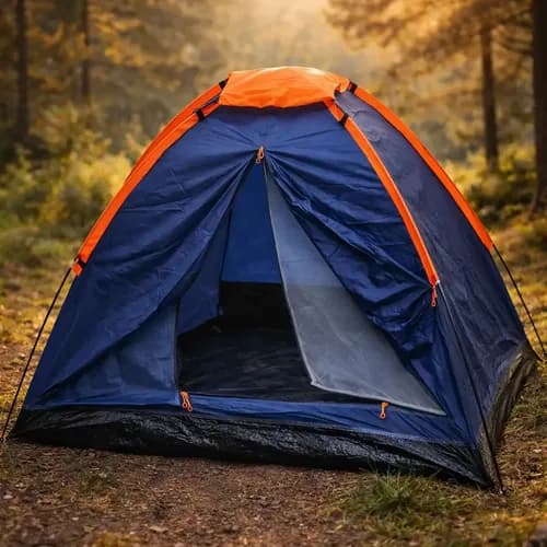 Barraca De Camping Iglu 2 Pessoas Azul E Laranja Gorillaz Azul-marinho