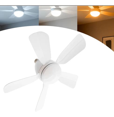 Ventilador De Teto E27 Com Lâmpada Led Bivolt Vt02