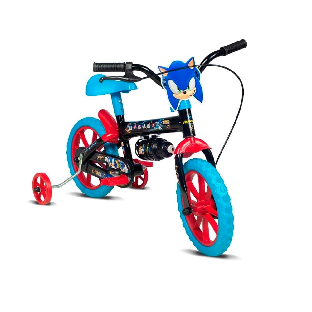 Verden Bicicleta Infantil Sonic Aro 12 com rodinhas e garrafinha