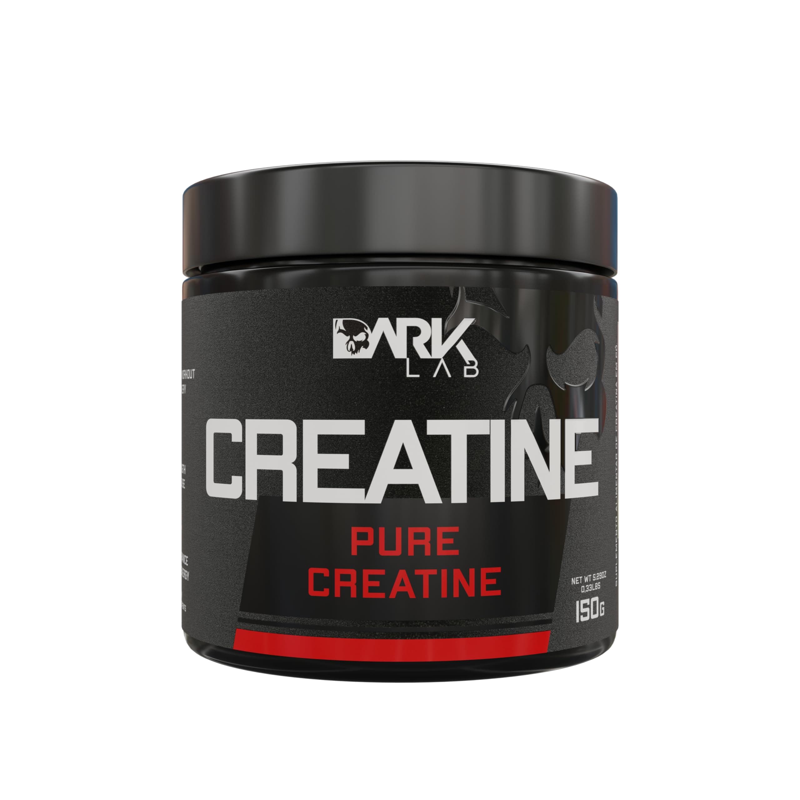 Creatina Pura Dark Lab 150g, Monohidratada 100% de Pureza, Sem Glúten, Sem Sabor