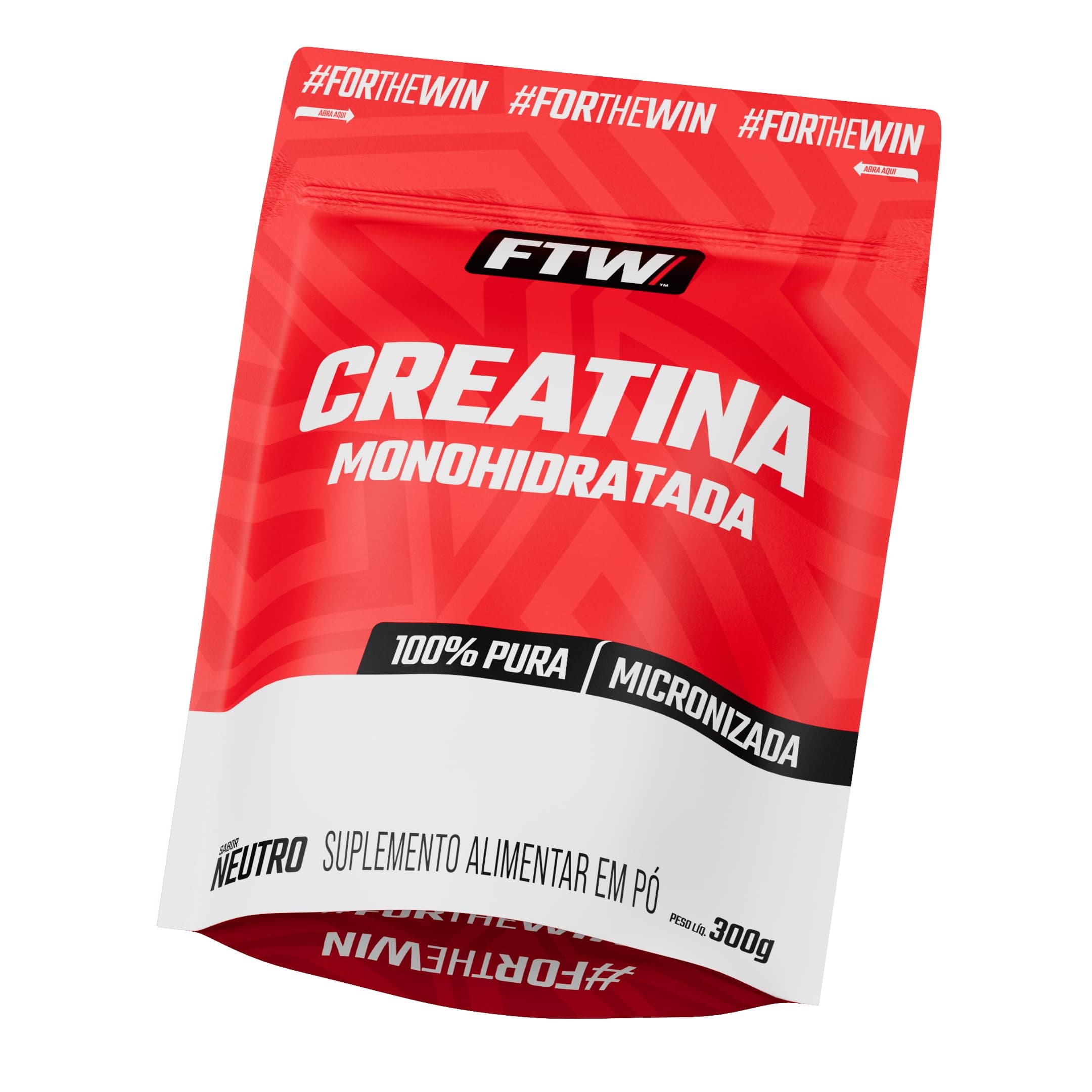 FTW Creatina Monohidratada 100% Pura - Explosão de Energia, Força e Resistência - Absorção Rápida para Ganho de Massa e Performance - Refil 300g