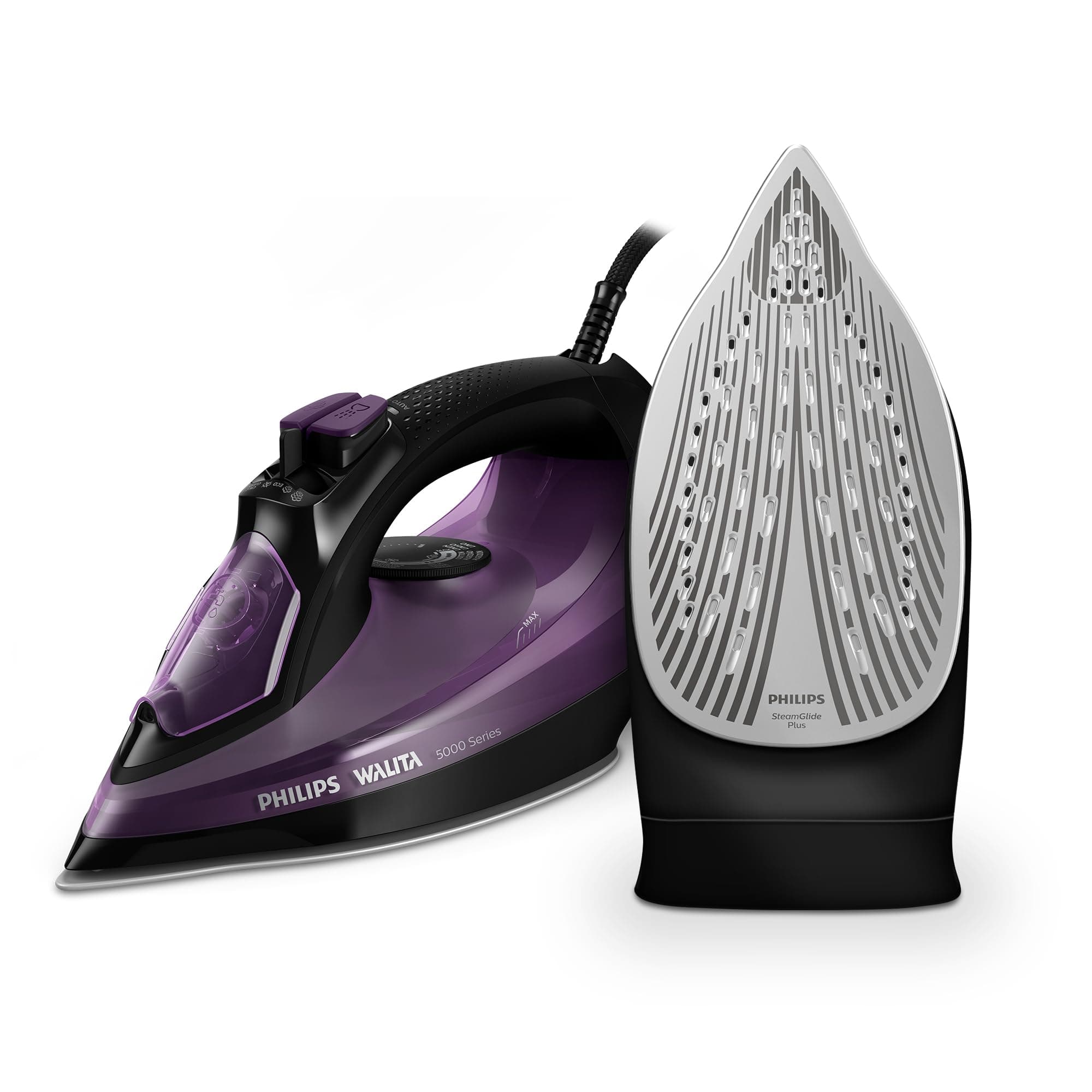 Philips Walita Roxo Ferro a Vapor Série 5000 - Vapor contínuo até 45 g/min - SteamGlide Plus - Jacto de vapor até 180 g - 2000W (DST5030/80), 220v