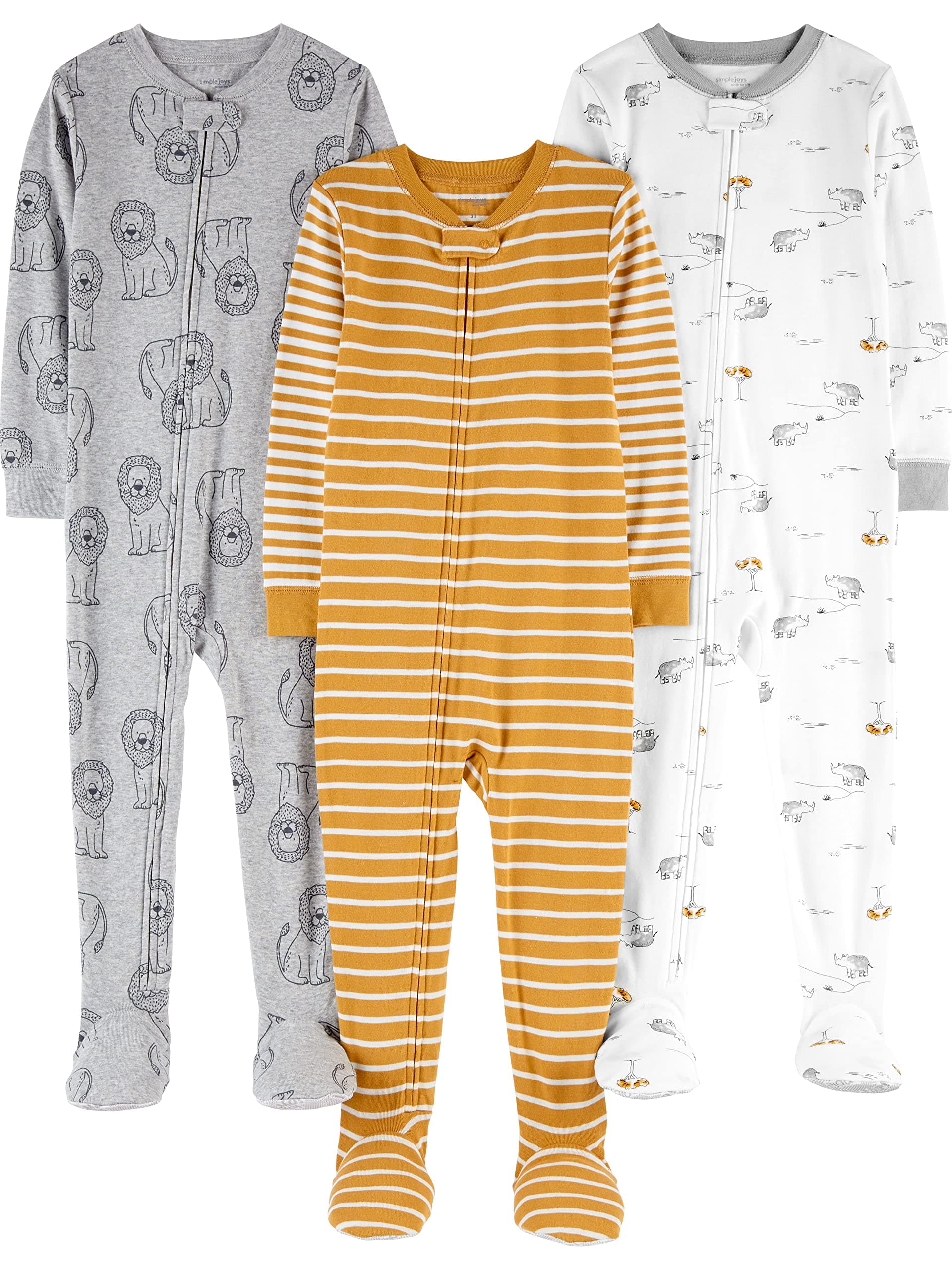 Macacão de dormir para bebês Pijama de algodão com pés justos Simple Joys by Carter'sMeninos