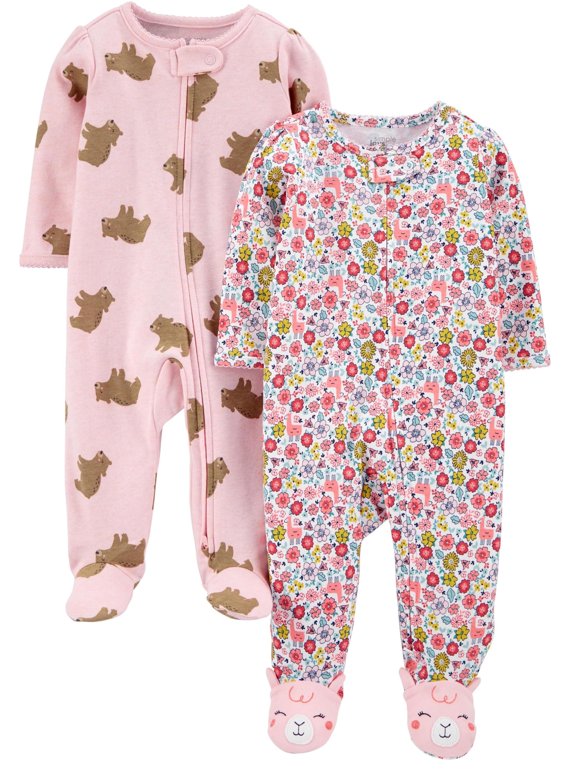 Macacão de dormir para bebês Cotton Sleep and Play, Pack of 2 Simple Joys by Carter'sMeninas