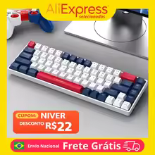 Teclado Gamer/ Escritório Com Fio RGB LED Iluminado Com 68 Teclados Mecânicos - AliExpress 7