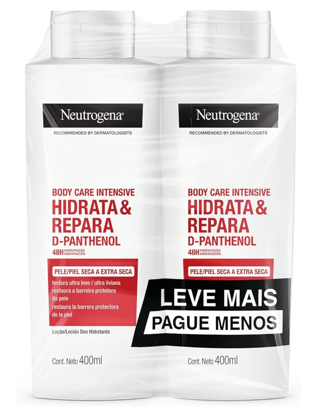 Neutrogena Hidratante Corporal Body Care Intensive Hidrata&Repara, Kit com 2 Unidades de 400ml