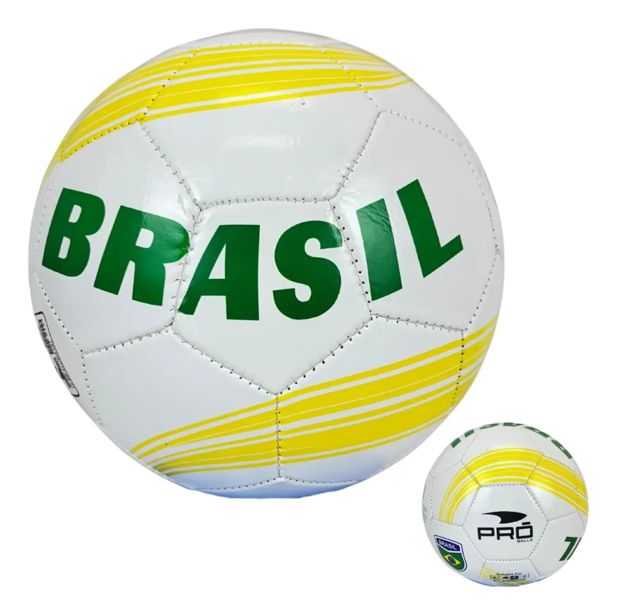 Bola Do Brasil 6191 - Branca Com Listra Amarela Em Formato C