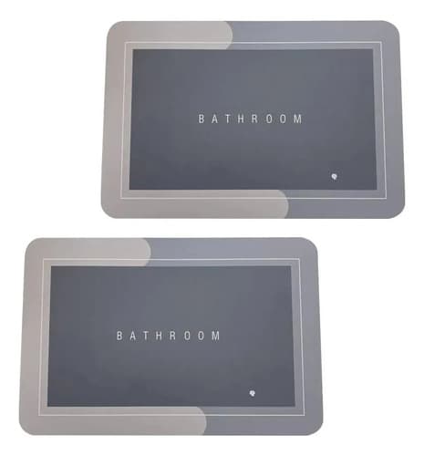 Kit2 Tapetes Para Banheiro Secagem Ultra Rápida Tapete Mágico Com Absorção Antiderrapante Seguro Absorvente Premium 40x60cm Retangular Cores Sortidas