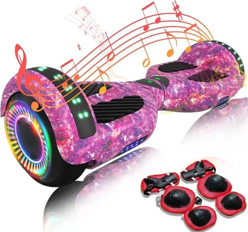 Hoverboard Skate Elétrico Roxo 6,5 Polegadas Bluetooth Cores