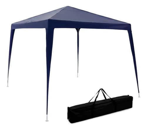 Tenda Gazebo 3x3m Polietileno Azul Desmontável