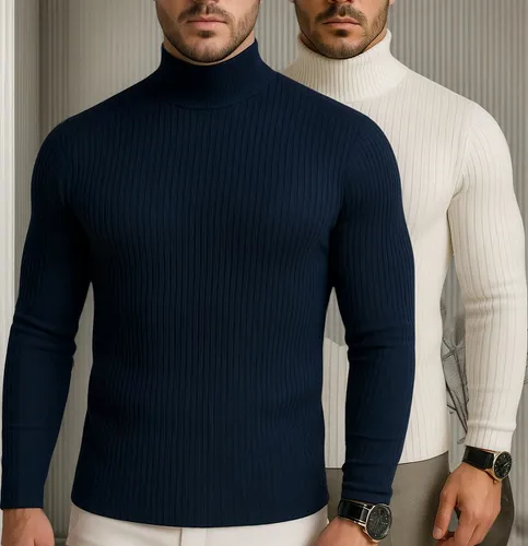 Kit 2 Camisetas Masculina Manga Longa Gola Alta Cacharrel