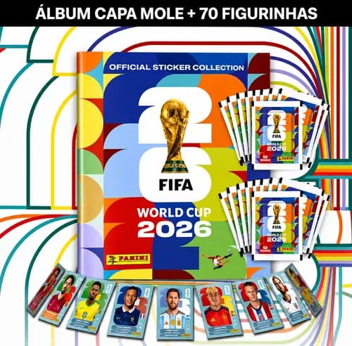 Kit Album Copa Do Mundo Fifa 2026 Capa Mole + 70 Figurinhas