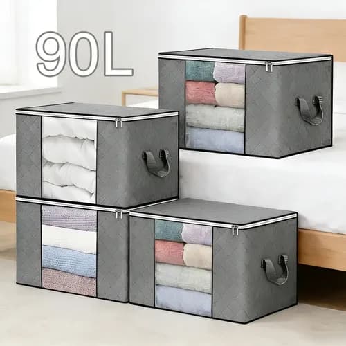 Kit 4 Saco Organizador Edredon Cobertor Multiuso Dobrável