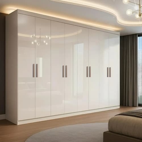 Guarda Roupa Casal Branco Paris 8 Portas 4 Gavetas Espresso Móveis