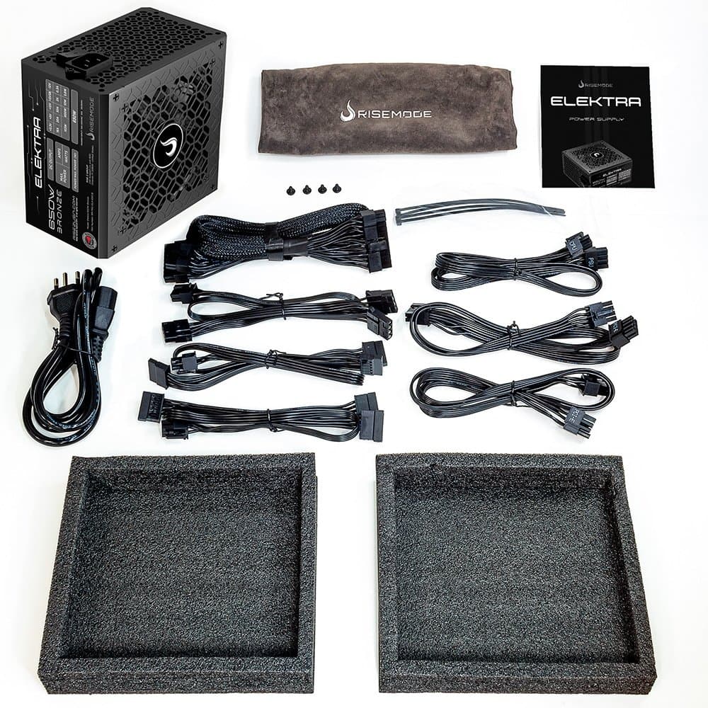 Fonte Gamer Rise Mode Elektra, 650W, Bronze, Full Modular, PFC Ativo, Preto - RM-PSU-ELKM-650-B