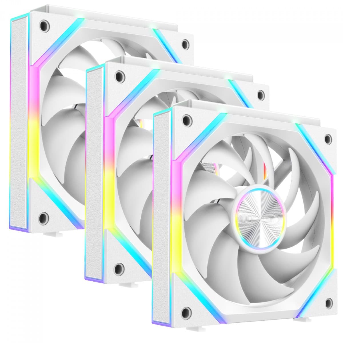 Kit Fan Com 3 Unidades SuperFrame Pulse, ARGB, 120mm, PWM, Branco, SF-FN-PSK12AW