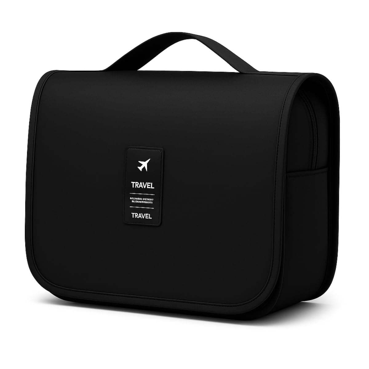 Bolsa Necessaire Maquiagem Cosméticos Feminina Viagem Com Divisória e Cabide para Pendurar Organizador de Maquiagem Muito Espaço para Maquiagem Shampoo Perfumes Higiene Pessoal (Preto)