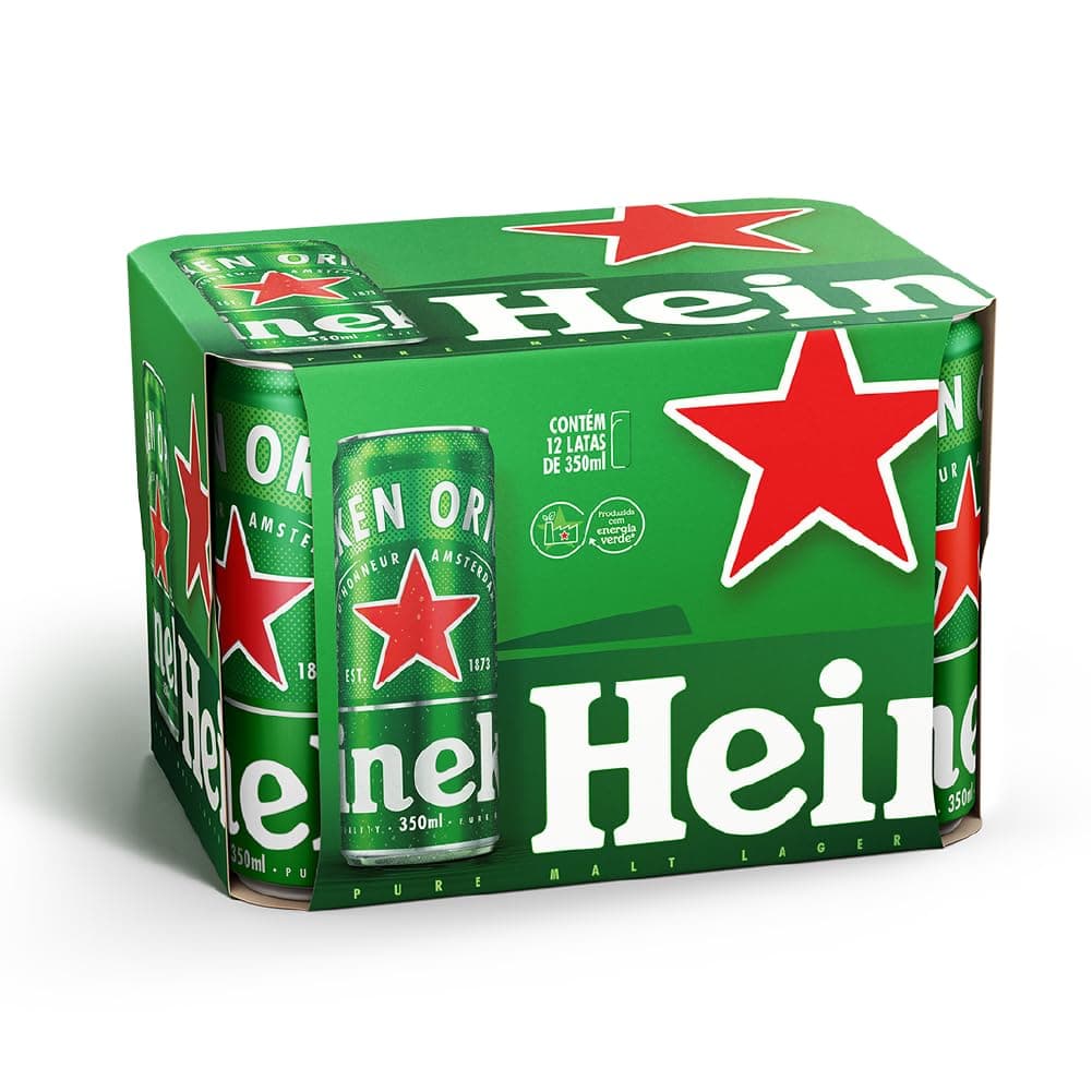 Heineken Cerveja Sleek Lata 350ml Pack 12 Unidades