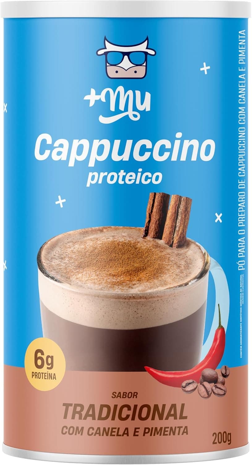 Cappuccino com Whey, Mais Mu, Com Canela e Pimenta, Bebida Proteica Cremosa - 200g