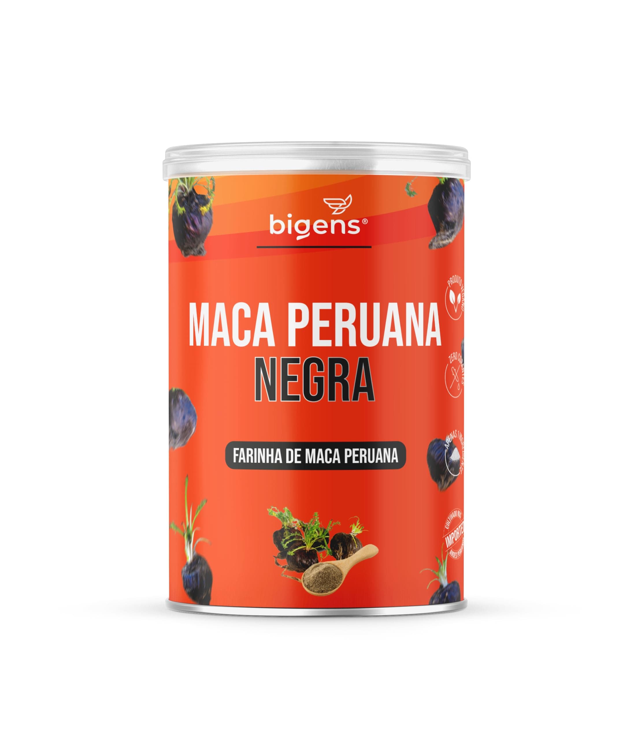 Maca Peruana Negra em pó 5g por porção, 150g, Biogens